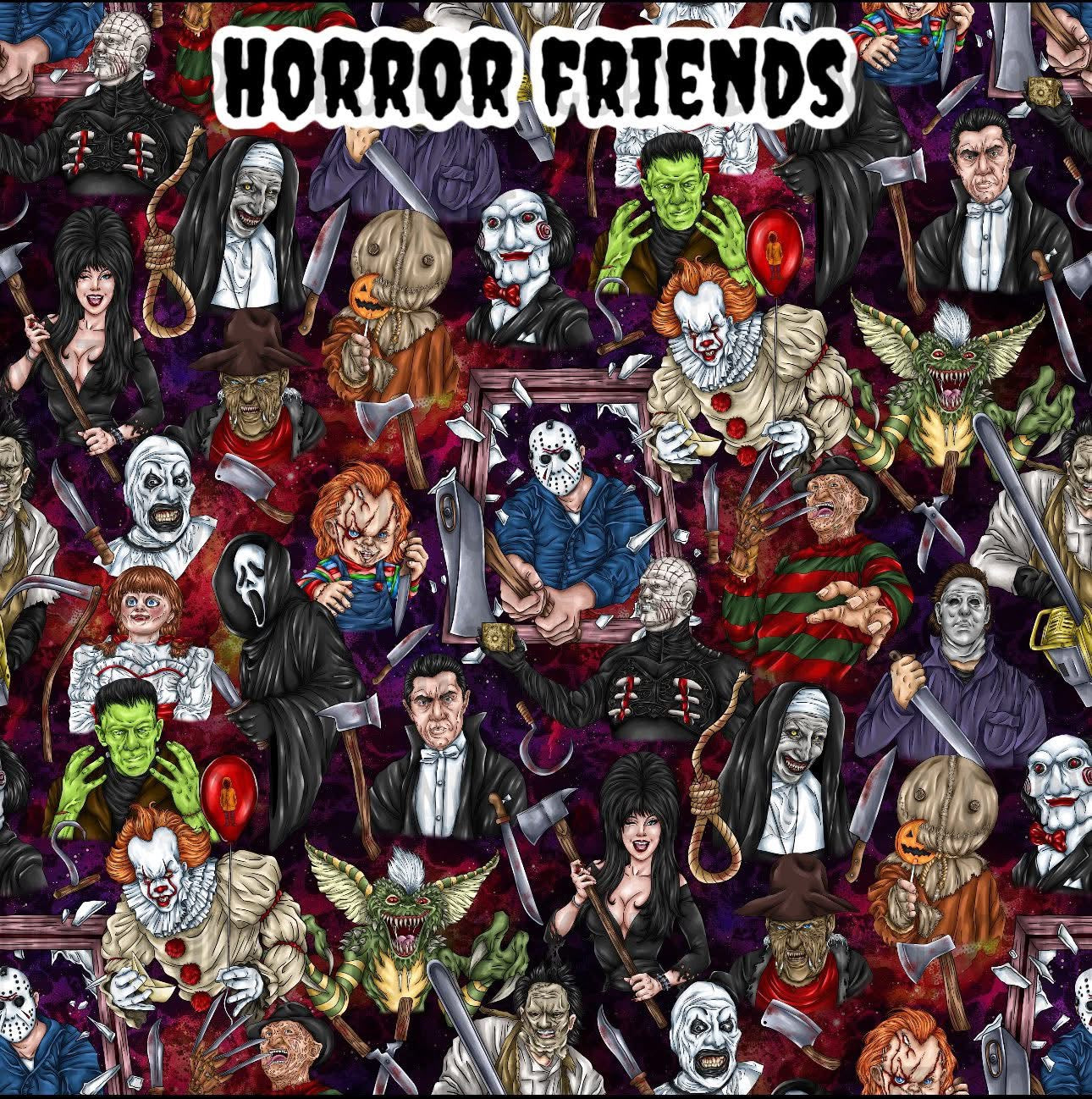 Horror friends cotton woven