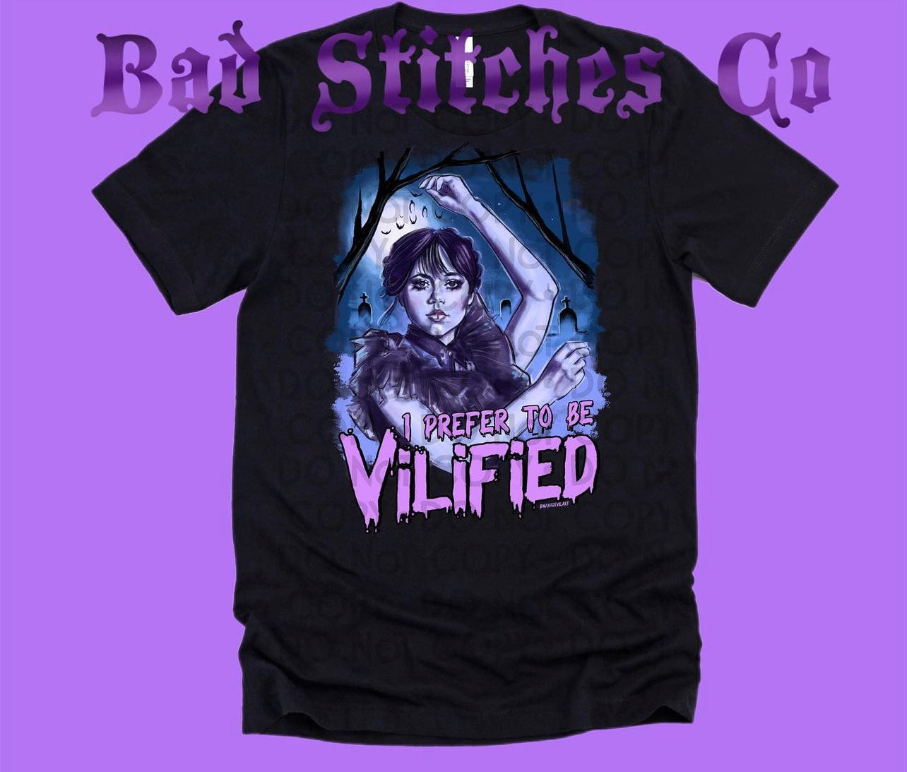 Vilified black tee