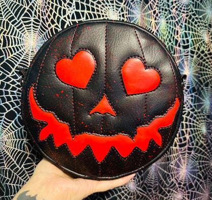 Pumpkin heart eyes crossbody