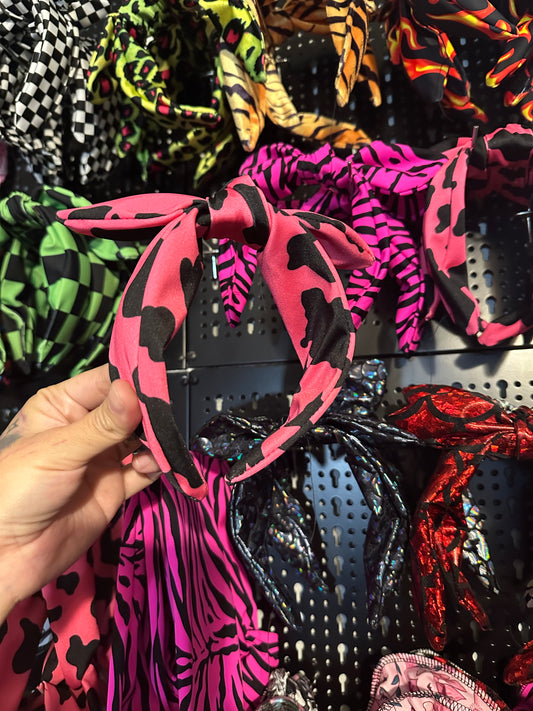 Goth cow knotty headband adult