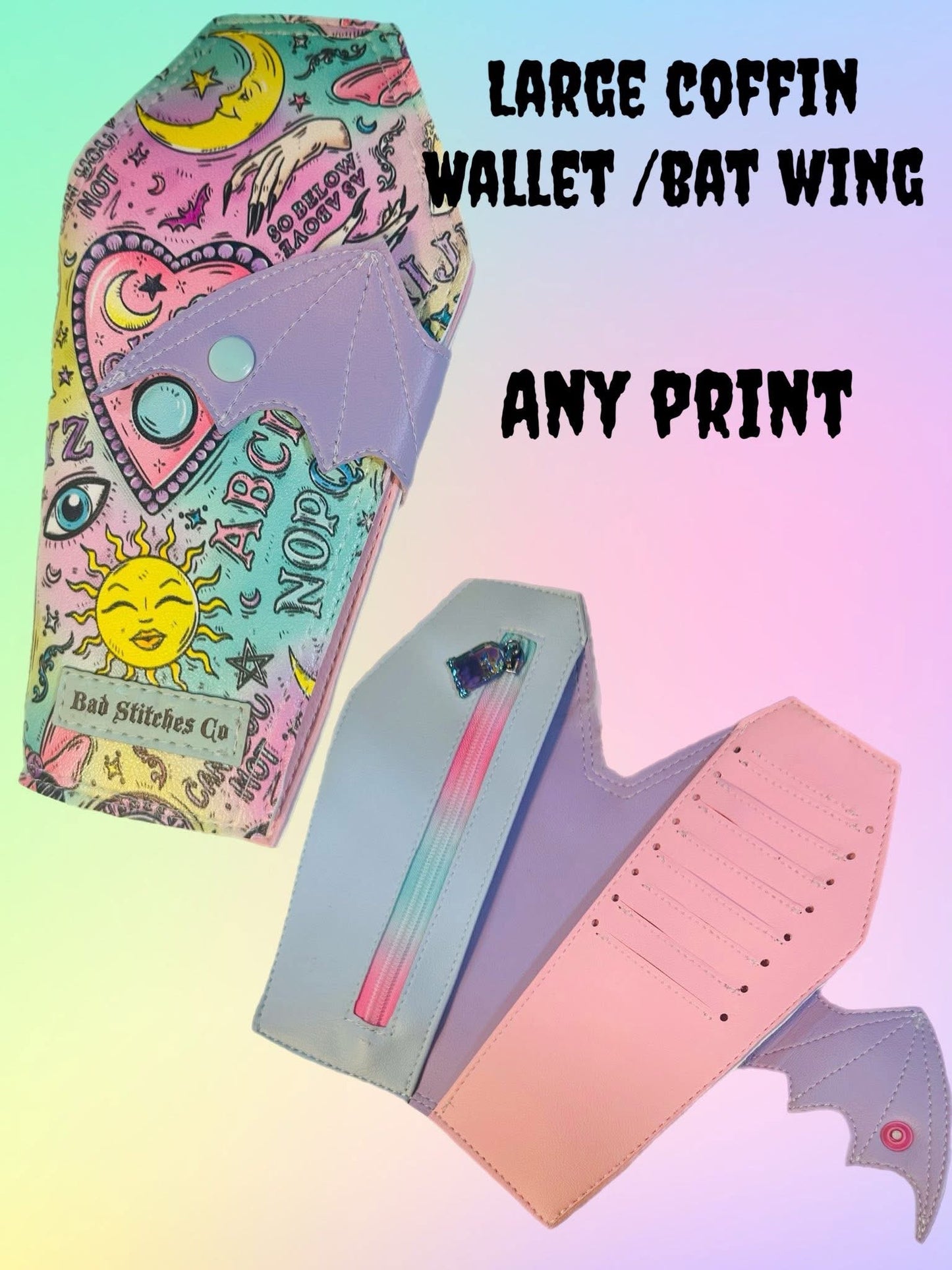 Large coffin batwing wallet