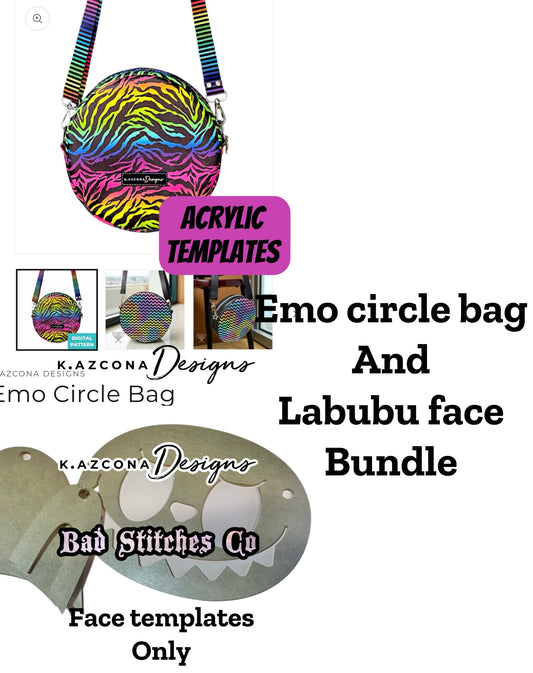 Emo circle bag and Labubu face bundle