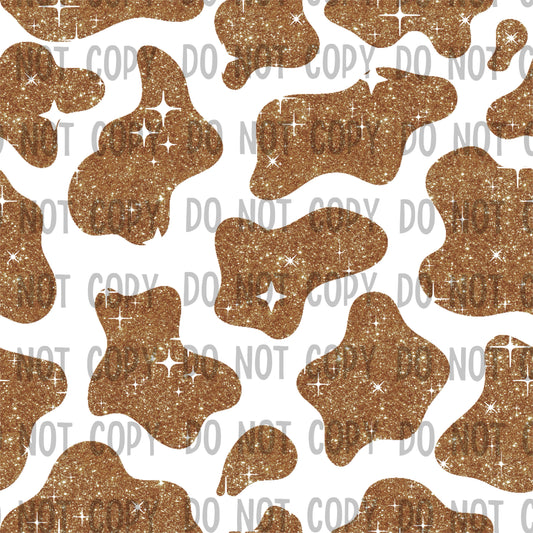 Brown glitter cow print
