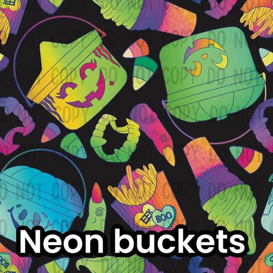 Neon Buckets cotton woven