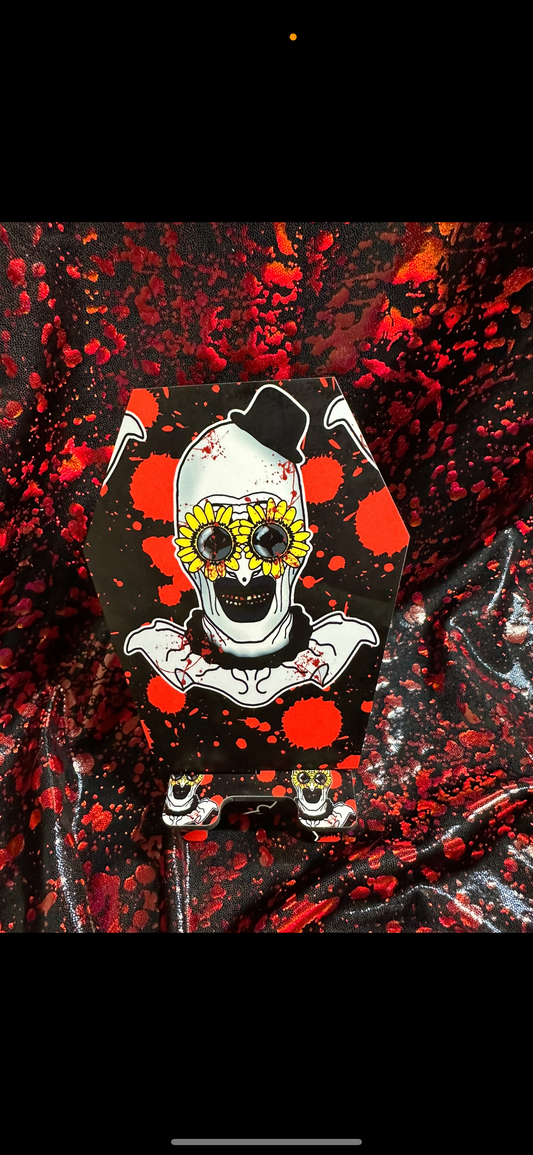 Art coffin phone stand