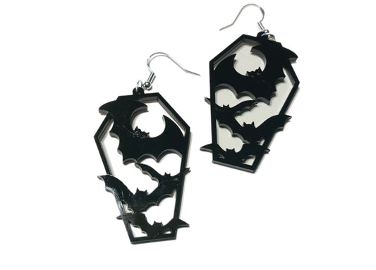 Batty coffin earrings