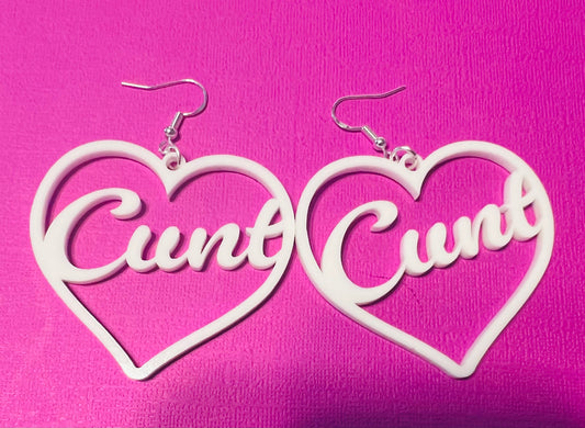 Cunt white  earrings