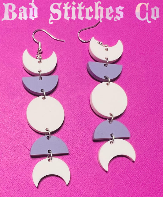 Pastel moon earrings