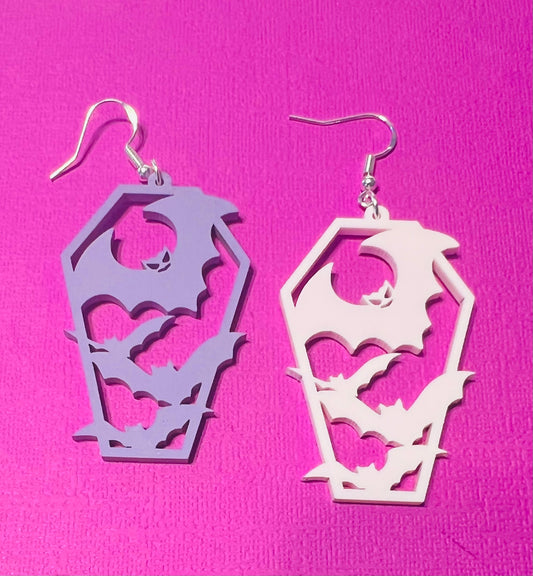 Pastel bats earrings